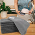SINLAND Microfiber Dish Cloth | 10 Pack | Best Kitchen Washcloth Cleaning Cloths with Poly Scour Side (Grey)