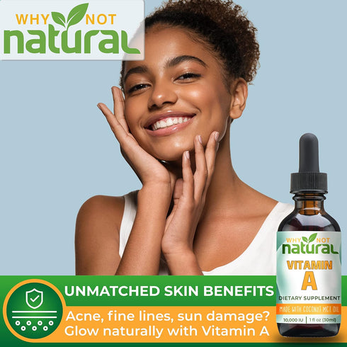 Why Not Natural Vitamin A Drops 10,000 IU - Liquid Retinyl Palmitate with Coconut MCT Oil, Vegan Micellized Vitamin A