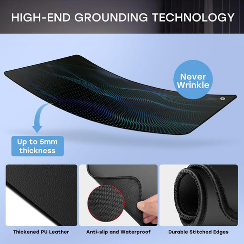 Ground Well Grounding Mat for Feet - Portable Size 26.7x10in, Grounding Pad for Stress, Pain, Inflammation & Wellness