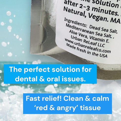 Urban ReLeaf Oral Wound Cleansing Salt, 6 oz Bag Makes 90 Cups of Healing Solution, 100% Natural