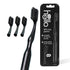 hello Manual Adult Toothbrush With Reusable Charcoal Aluminum Handle & 4 Soft Replacement Heads, 4 Count