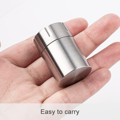 TISUR Portable Pill Cases, Waterproof Pill Bottle Medicine Organizer Case, Metal Titanium Pill Holder Pocket for Travel