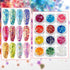 Makartt Nail Decoration Set, 4 Boxes Glitter Sequins & Rhinestones for Nail Art, DIY Decoration Accessories Kit