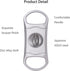 V-Cut Cigar Cutter - Stainless Steel Blade, Up to 60+ Ring Gauge in Leather Gift Case (Silver)