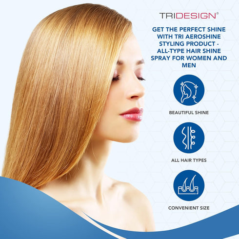 TRI Design Aeroshine Finishing Styling Hairspray, Ultra-lightweight, Spray-in Shine for All Hair Types