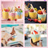 Ninehaoou 300 Pack 6 oz Frozen Paper Ice Cream Cups with Wooden Spoons, Disposable Dessert Bowls, Colorful Sundae Bar