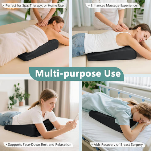 KAAMOS Breast Pillow for Massage Table Bolster, Massage Breast Support Wedge Pillow, Face Down Chest Pillows