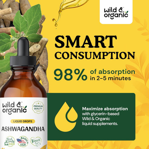 Ashwagandha Drops - Organic Ashwagandha Root Mood Support Supplement - Liquid Ashwagandha for Calm Mind - 4 fl oz