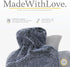 Hot Water Bottle with Soft Cover - 1.8L Large Hot Water Bag for Pain Relief, Dark Grey.