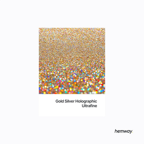 Hemway Premium Ultra Sparkle Glitter, Multi Purpose Metallic Flake for Arts, Crafts, Nails, Cosmetics, Resin - Gold