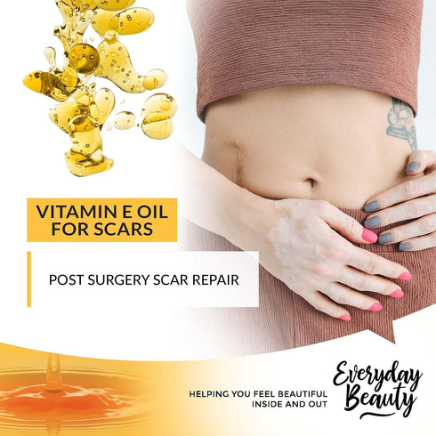 Organic Vitamin E Oil for Scars - All Natural & Vegan Skin Moisturizer 2oz - Reduces Wrinkles, Lightens Dark Spots