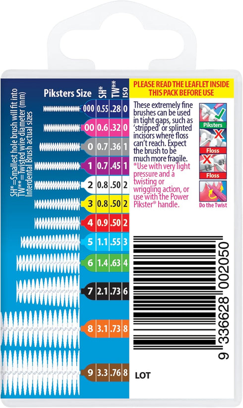Piksters Interdental Brushes, Size 6, 40 pk, Gum Soft Bristles for Larger Gaps, Safe for Braces, Plaque Removal