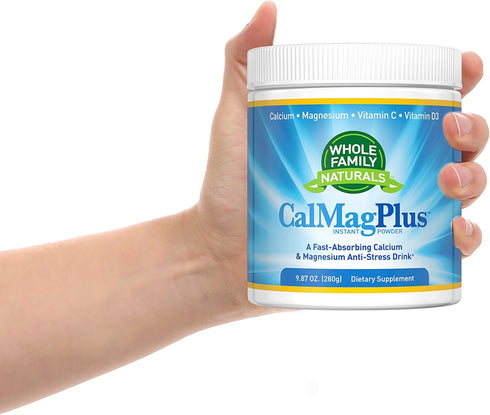 Calcium Magnesium Powder Supplement - CalMag Plus with Vitamin C & D3 - Natural Calm Cal Mag Drink - Gluten Free,