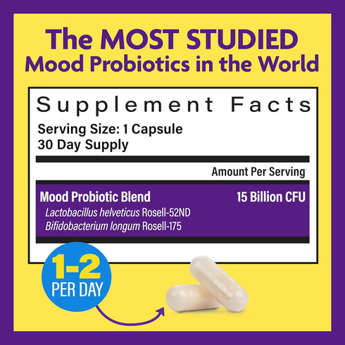 InnovixLabs Mood Probiotic for Women & Men, Digestive & Mood Support Supplement, 60 Capsules.