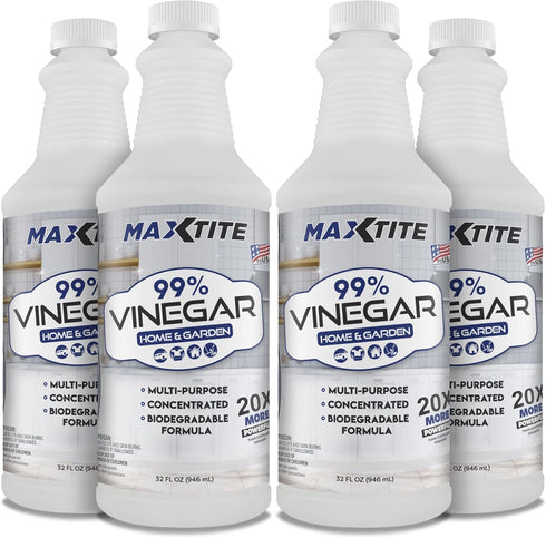 MAXTITE Maximum Strength 99% Vinegar for Home & Garden Cleaning (4 Pack of