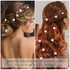 YISSION 20Pcs Mini White Flower Hair Clips with Rhinestone Cute Hair Pins Decorative Hair Clips Wedding Hair Barrettes Bridal Hair Accessories for Girls Women