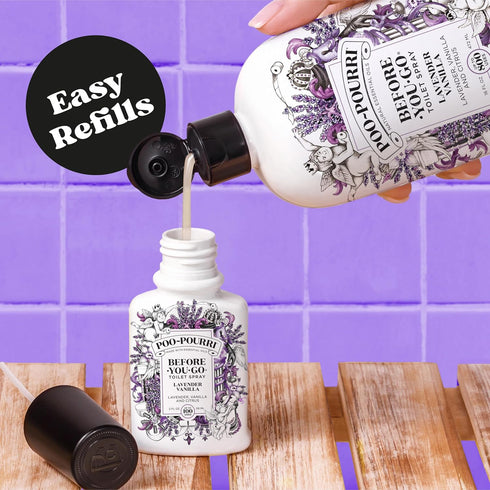 Vanilla,16 Oz, 800 Poo-Pourri Before-You-Go Toilet Spray Refill, Lavender Fl Up to Uses, Bathroom Odor Deodorizer
