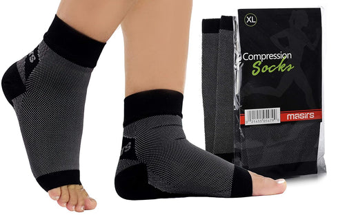 Masirs Ankle Compression Socks - A Toeless foot Sleeve, Splint for Women