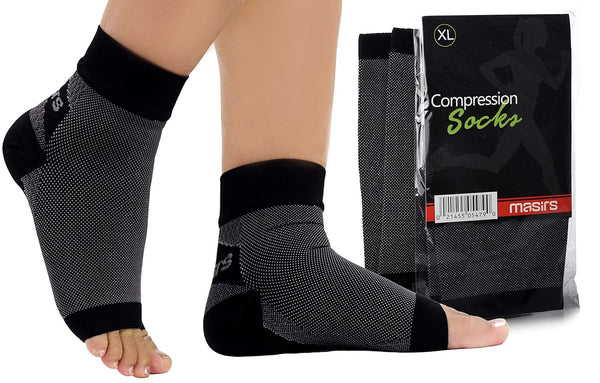 Masirs Ankle Compression Socks - A Toeless foot Sleeve, Splint for Women