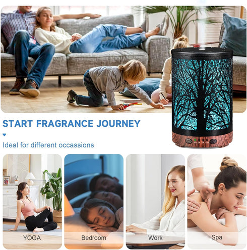 Set, 7 6 Pack Essential Oil Diffuser & Essential Oils Aromatherapy Diffuser with LED Colors, Oils Gift (Clean Home