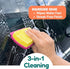 KOOKJEmart 3-in-1 Silicone Scrubber Sponge with Squeegee Non-Scratch Kitchen Sponge for Dishes, Sink & Bathroom
