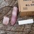 MIMOSA Healing Crystal Point - Large Rose Quartz, Raw Rose Quartz & Selenite
