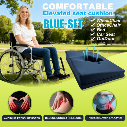 (Set Gel Wheelchair Seat Cushion,Bed Sore Cushions for Butt,hemorrhoid Pillow,Sciatica,Coccyx,Pressure Sore & Ulcer