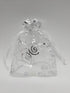 100pcs Sheer Organza Favor Bags for Wedding Baby Shower, Rattan Print Gift Bags, Drawstring Pouches