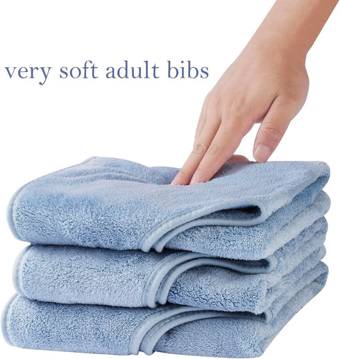 RAXIFU 4 Pack Adult Bibs for Men and Women, Adult Bibs for Elderly,Towel bibs for Special Needs Adults