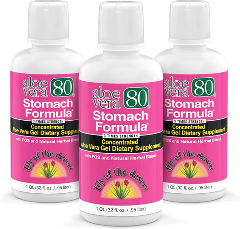 Lily Of The Desert Stomach Formula, Aloe Vera 80 Gel, 32 Oz, Pack of 3