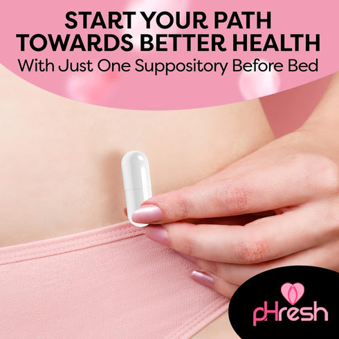 pHresh Boric Acid Suppositories for Women, Suppositories for Odor Use, Natural Feminine Care Supports Vaginal Health