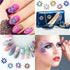 TecUnite 1200 Pieces 12 Colors Shiny Nail Rhinestones Flat Back Nail Gems Decorations with Box