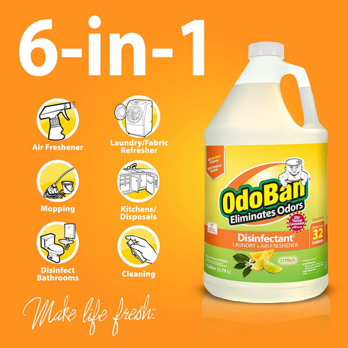 Set 3, 32 oz 1 14 oz OdoBan Ready-to-Use Disinfectant and Odor Eliminator, of Spray, Gallon Concentrate and Solid Odor