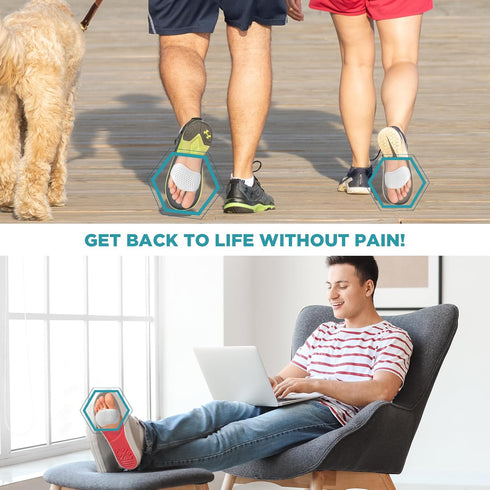 Homergy Metatarsal Foot Pads for Pain Relief - 4 Pack Soft Gel Reusable Sleeve Pads, Forefoot Cushioning Supports for