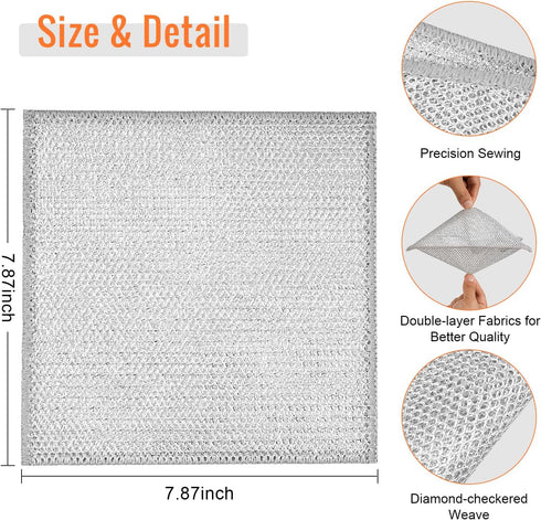 10pcs Double Layer Wire Dishcloth, Non-Scratch Multipurpose Cleaning Rags for Sinks, Pots, Pans, and Counters