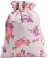Sansam 20pcs Drawstring Burlap Gift Bags - 4.0x5.6'' Cream Flower Patterns Jute Bags for Jewelry