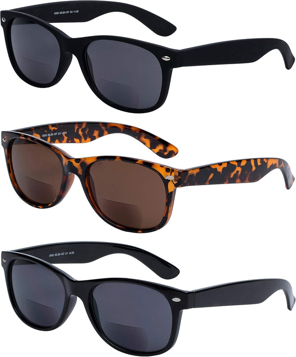 Yogo Vision Bifocal Reading Sunglasses, Classic Retro Style UV400 Sun Protection Eyewear for Men Women