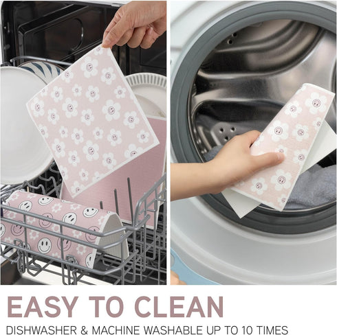 Pack 8 COOK WITH COLOR Eco-Friendly Reusable Swedish Dishcloths for Kitchen - of Reusable Paper Towels, Biodegradable