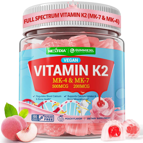 Vitamin K2 Gummies MK-7 200 mcg & MK-4 500 mcg for Women