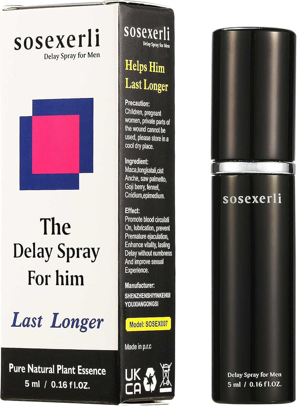 sosexerli Men's Long Lasting Delay Spray, Gentle Plant-Based Formula with Natural Extracts Unscented,