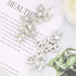 Waydress 4 Pcs Rhinestone Hair Clip, Decorative Leaf Crystal Barrette Accessories for Women (Silver)