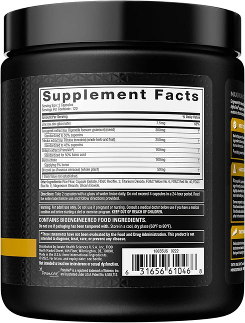 MuscleTech AlphaTest Testosterone Booster for Men - Tribulus Terrestris & Boron Supplement, Max-Strength ATP & Test