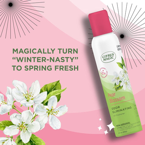 Citrus Magic Limited Edition Odor Eliminating Air Freshener Spray - Pear Blossom, 3-Ounce, Pack of 3