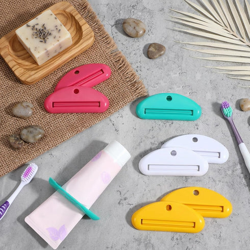 SULIKJHUI 8 (4 3.42 1.45 Pcs Toothpaste Tube Squeezer Tool, Plastic Clip Dispenser for Toothpaste & Cosmetics, Prevents