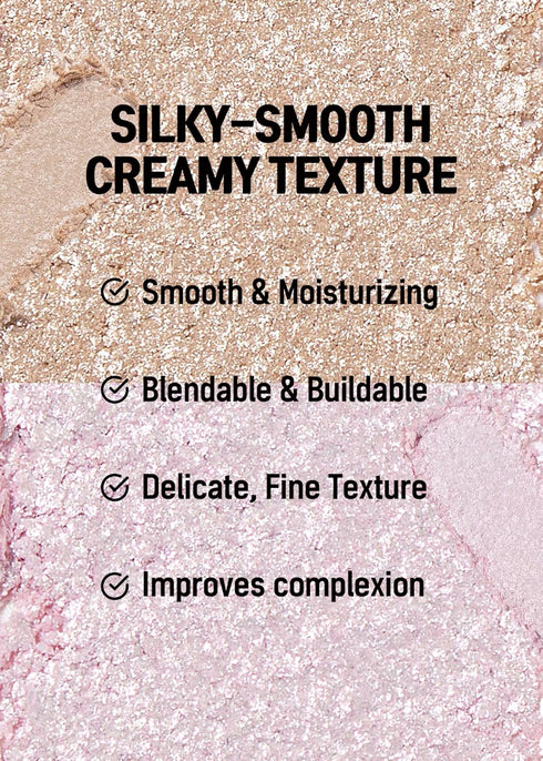 COLORGRAM Milk Bling Heartlighter 01 Peach Heart, Silky Smooth Creamy Highlighter for Natural Glow