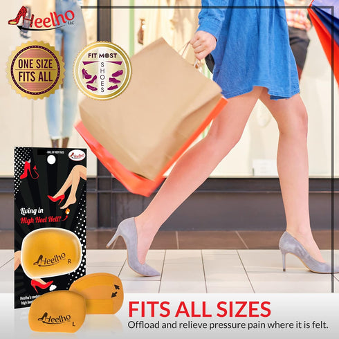 Metatarsal Pads for High Heels - Adhesive Shoe Inserts, Ball of Foot Cushions (2 Pads)
