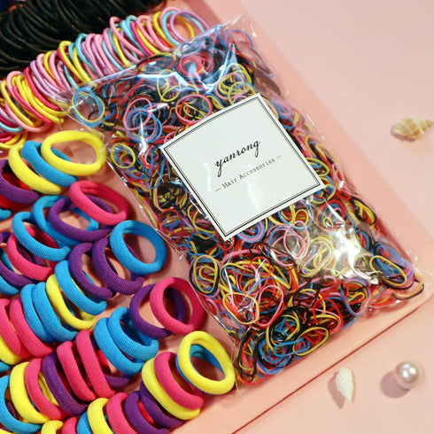 YANRONG Ponytail Holders and Scrunchies Mix for Girls and Women, Traceless Elastic Ropes, Rubber Bands (2155PCS)