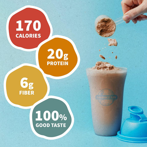 Garden of Life Creamy Organic Vegan Protein Powder, 20g Complete Plant Based Protein, Chocolate Brownie, 2 LBS