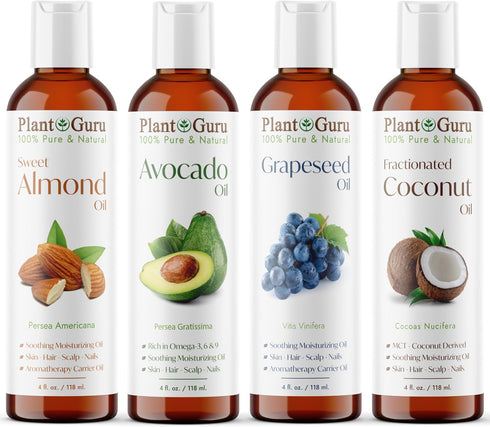 Carrier Oil Variety Set 4 oz. Cold Pressed 100% Pure Natural Sweet