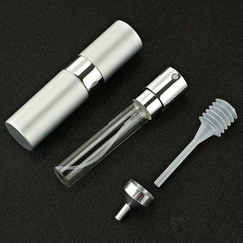 LISAPACK 8ML Atomizer Perfume Spray Bottle | Travel, Empty Refillable Cologne Dispenser, Portable Sprayer (Silver)
